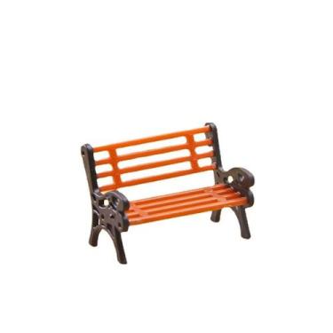 Imagem de Decoração de banco de jardim de plástico em miniatura 2x1.4x1cm, 15g -