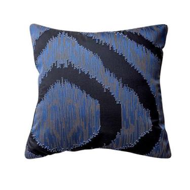 Imagem de Capa de travesseiro moderna abstrata geométrica azul poliéster 45x45cm