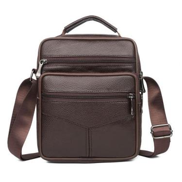 Imagem de Bolsa Messenger de couro para homens, tiracolo estiloso - Yiweisai