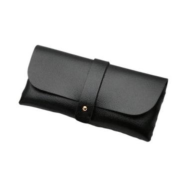 Imagem de Estojo De Óculos Feminino Artesanal Em Couro PVC Macio Com Fivela, Bol