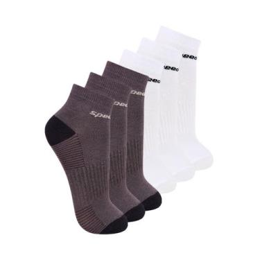 Imagem de Kit com 6 Pares de Meias Cano Curto Speedo 8034 Colorido, Cinza, 39-44