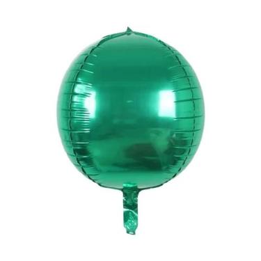 Imagem de Balões Redondos Dourados 4D De 22 Polegadas Verde E Roxo Com Franjas, 