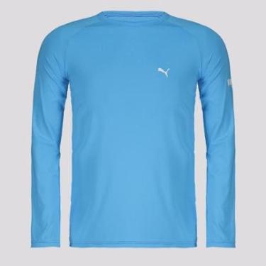 Imagem de Camiseta Puma Manga Longa UV50+ Juvenil Azul-Unissex