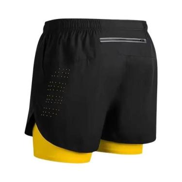 Imagem de Shorts De Ginástica Masculinos 2 Em 1 De Secagem Rápida Para Corrida E