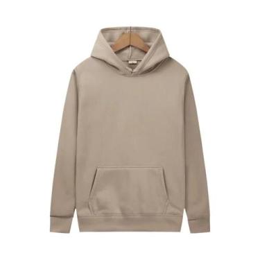 Imagem de Suéter Masculino Com Capuz Em Cor Sólida, Quente, De Lã, Moda Streetwe