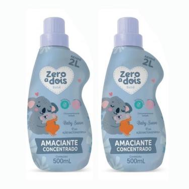 Imagem de Kit 2 Amaciante Suave Bebê Zero a Dois Hipoalergênico 500ml