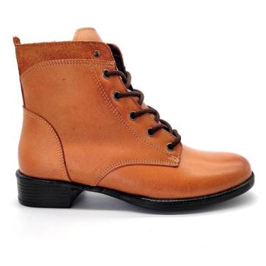 Imagem de Bota Feminina Montaria Camel Cano Curto em Couro 156 - Sapattaria dos 