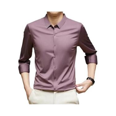 Imagem de Camisa Casual De Negócios Masculina Slim-fit Ultra-Elástica De Manga L
