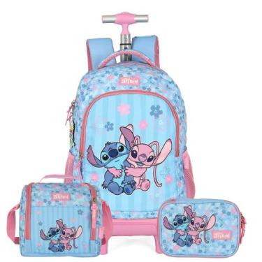 Imagem de Mochila Rodas Lancheira Térmica Estojo Box Stitch Juvenil - Luxcel