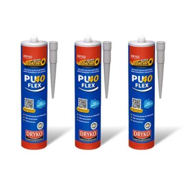 Imagem de Kit 3 Adesivo Selante PU 40 Flex Multiuso 360g Vedação Trinca Ralo Por