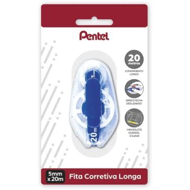 Imagem de Fita Corretiva Pentel Longa com Secagem Rápida e sem Borrões 5MM X 20M Unidade para Esc...
