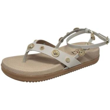 Imagem de Sandália Feminina Flatform Elegante Social Cacci, Off white, 37