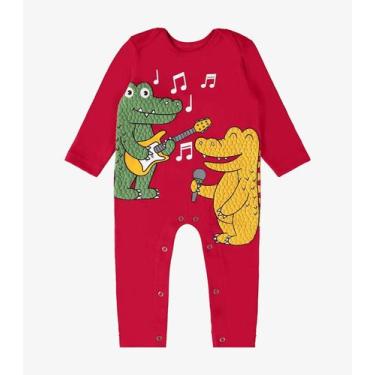 Imagem de Macacão Infantil Masculino Dino Rovi Kids Vermelho - Rovitex Kids