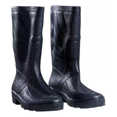 Imagem de Bota Cano Alto Impermeável Para Chuva Protercapas Motoqueiro, Preto, 4