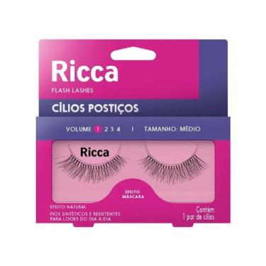Imagem de Cílios Postiços Vol 1 Médio Efeito Máscara - Ricca