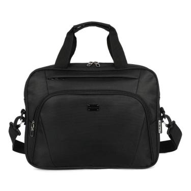 Imagem de Pasta Notebook 16" Bolsa Masculina Alça Tiracolo Executiva Preta Poliéster - Basic - Polo King