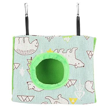 Imagem de GLOGLOW Casa de ninho de pássaro quente, rede fofa de pelúcia para pendurar cama de dormir, papagaios, rede de ninho de pássaros, cabana para animais de estimação, cama para dormir com orifício (P)
