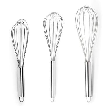 Imagem de Fox Run Conjunto de 3 batedores de balão de arame de aço inoxidável, 20 cm, 25 cm e 30 cm