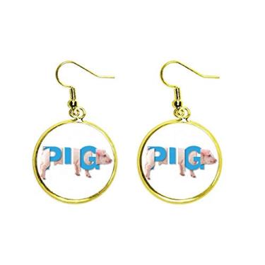 Imagem de Brinco feminino com pingente de orelha dourado para animais rurais, segmentação de alimentos de porco, joia, Metal