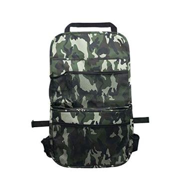 Imagem de FH Group Organizador de banco traseiro com estampa camuflada com vários bolsos – Organizador de banco traseiro para crianças - universal