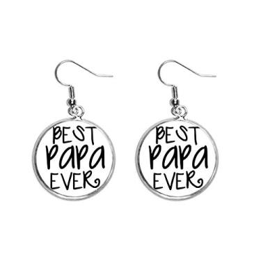 Imagem de Bless Father Best Papa Ever Words Brinco de orelha pingente de prata joia feminina