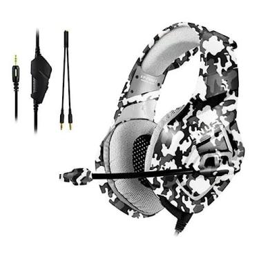 Imagem de Fone de Ouvido Headset Gamer Camuflado Cinza USB P2 KP-FN601