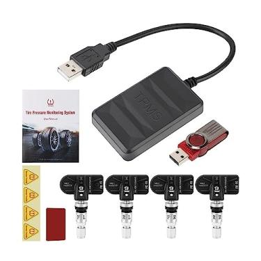 Imagem de Receptor tpms sem fio para android player, sistema de monitoramento de pressão de pneus de carro, kit de diagnóstico de pneus, sensores externos internos(Internal)