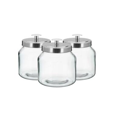 Imagem de Kit 3 Potes Vidro Porta Mantimentos 2L Home&Co