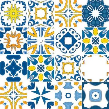 Imagem de Adesivo de Azulejo - Ladrilho Hidráulico - 10cm x 10cm - 16un - 375Azp