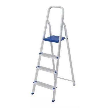 Imagem de Escada de Alumínio Domestica Mor 120kg 4 Degraus 5102