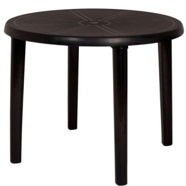 Imagem de Mesa Redonda Plástico Mor Preta