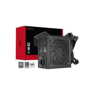 Imagem de Fonte de Alimentação PcYes Schocker 600W 80 Plus White PFC Ativo C/Cab