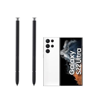 Imagem de Pacote com 2 canetas de substituição para Galaxy S22 Ultra para Samsung Galaxy S22 Ultra 5G, Galaxy S22 Ultra Stylus S com sensibilidade à pressão 4096 + pinça sem Bluetooth (branca)