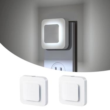 Imagem de Midea Luzes Noturnas Para Conectar Na Parede, Luz De 5000K Com Sensor Anoitecer Ao Amanhecer, Eficiência Energética Corredor/Escada/Banheiro/Quarto/Cozinha, 2 Unidades