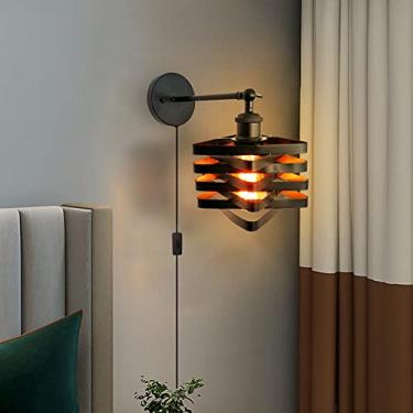 Imagem de VinTopsh Arandelas De Parede Industriais, Luminárias Metal Com Interruptor Liga/Desliga, Fazenda Para Sala Estar, Quarto E Corredor