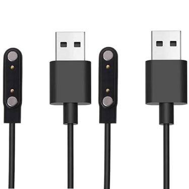 Imagem de Aliwisdom [Pacote Com 2] Carregador Universal Para Relógio Inteligente Magnético De 7,62 Mm, Acessórios Smartwatch, Cabo Substituição 2 Pinos, Espaçamento Contato Compatível 7,5 Mm A 8