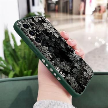 Imagem de Capa de telefone para Samsung Galaxy S24 S23 S22 S21 S20 S10 S10E Ultra Plus FE Note 20 Ultra 10 Plus, verde escuro, para Galaxy Note 10 Pro