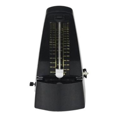 Imagem de KiBcsLic Metrônomo mecânico metrônomo universal de metal com preciso para bateria erhu, instrumento musical de guitarra, Preto