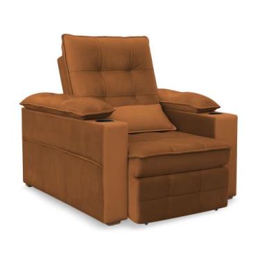 Imagem de Poltrona do Papai Reclinável Retrátil Thor Veludo Terracota - Loja She