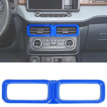 Imagem de Aunginsy Capa de acabamento de saída de ar do console central compatível com Ford Maverick 2022-2024 painel de tomada de ar condicionado de controle central de carro moldura decorativa frontal