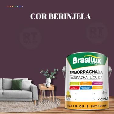 Imagem de Tinta Borracha Líquida Para Parede Cor Roxo Brasilux 3,2l Acrílica Lav