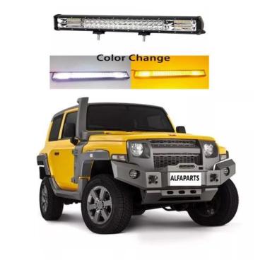 Imagem de Farol Barra De Led Auxiliar Automotiva 288w 51.5cm Off Road Branco e A