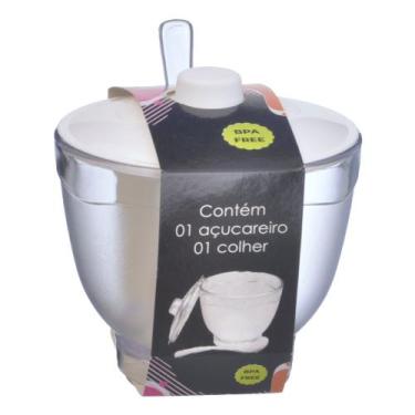 Imagem de Açucareiro Com Colher Prático BPA Free 500 ml Incolor - Plásticos Sant