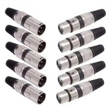 Imagem de XLR Canon Kit 10 Conectores Macho e Fêmea Áudio/DMX - MXT