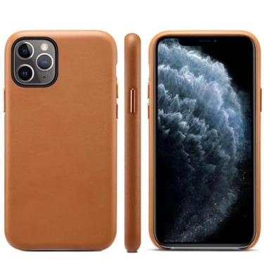 Imagem de Capa de telefone de couro para iphone 14 pro max 15 pro 13 mini 12 11 xs max xr x 7 8 plus se 2022 capa traseira de couro, marrom, para iphone7plus
