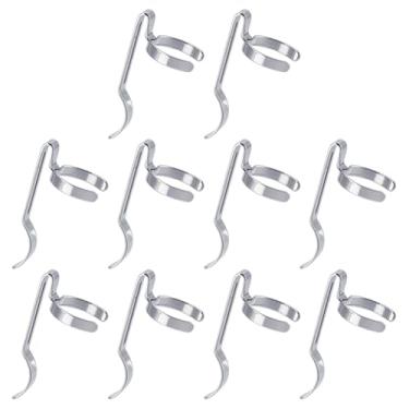 Imagem de UNICRAFTALE 10 peças de clipes de caneta de lanterna de aço inoxidável de 18 mm de diâmetro interno para lanterna, clipe de bolso, clipe de bolsa, clipe de caneta removível, clipes de luz de