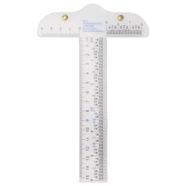 Imagem de Régua quadrada T régua acrílica transparente de alta precisão com medidas em polegadas e centímetros para arquitetos, engenheiros, artistas, estudantes, 12,1 x 19,3 x 2,9 cm