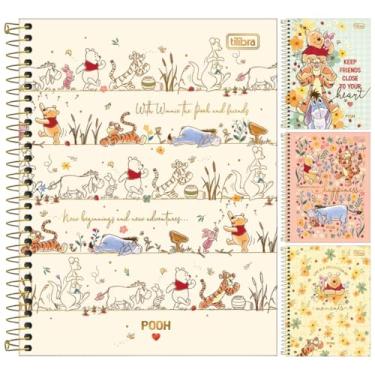 Imagem de Kit C/ 4 Caderno Pooh Colegial Espiral Capa Dura TILIBRA - 10 Matéria 160 Folhas