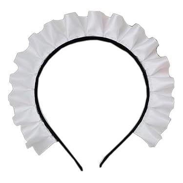 Imagem de Tiosen White Ruffle Headband, Sweet Maid Hair Hoop Headdress for Cosplay, Women's Hair Accessories
