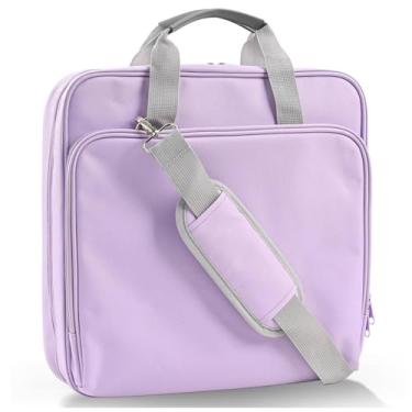 Imagem de Fichário com zíper com alça – 5 cm Trapper Keeper com 3 anéis – Capacidade para 500 folhas – Fichário organizador com vários bolsos para escola e escritório (roxo)